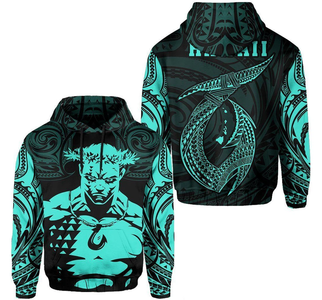 Personalized Hawaii Hook Polynesian Turquoise Maui Hkide - 3D Printed Pullover Hoodie