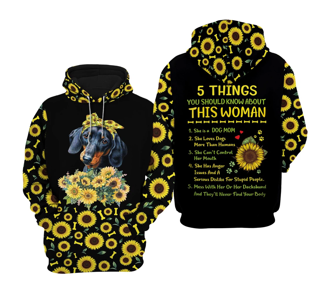 Personalized Dachshund 5 Things You Should Know About - 3D Printed Pullover Hoodie