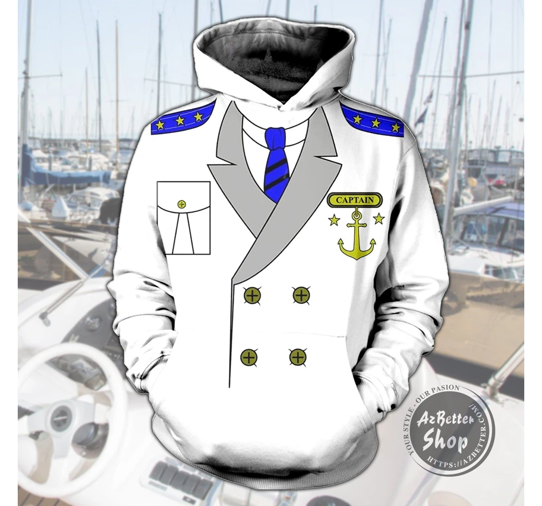 Personalized Boat Captain New - 3D Printed Pullover Hoodie