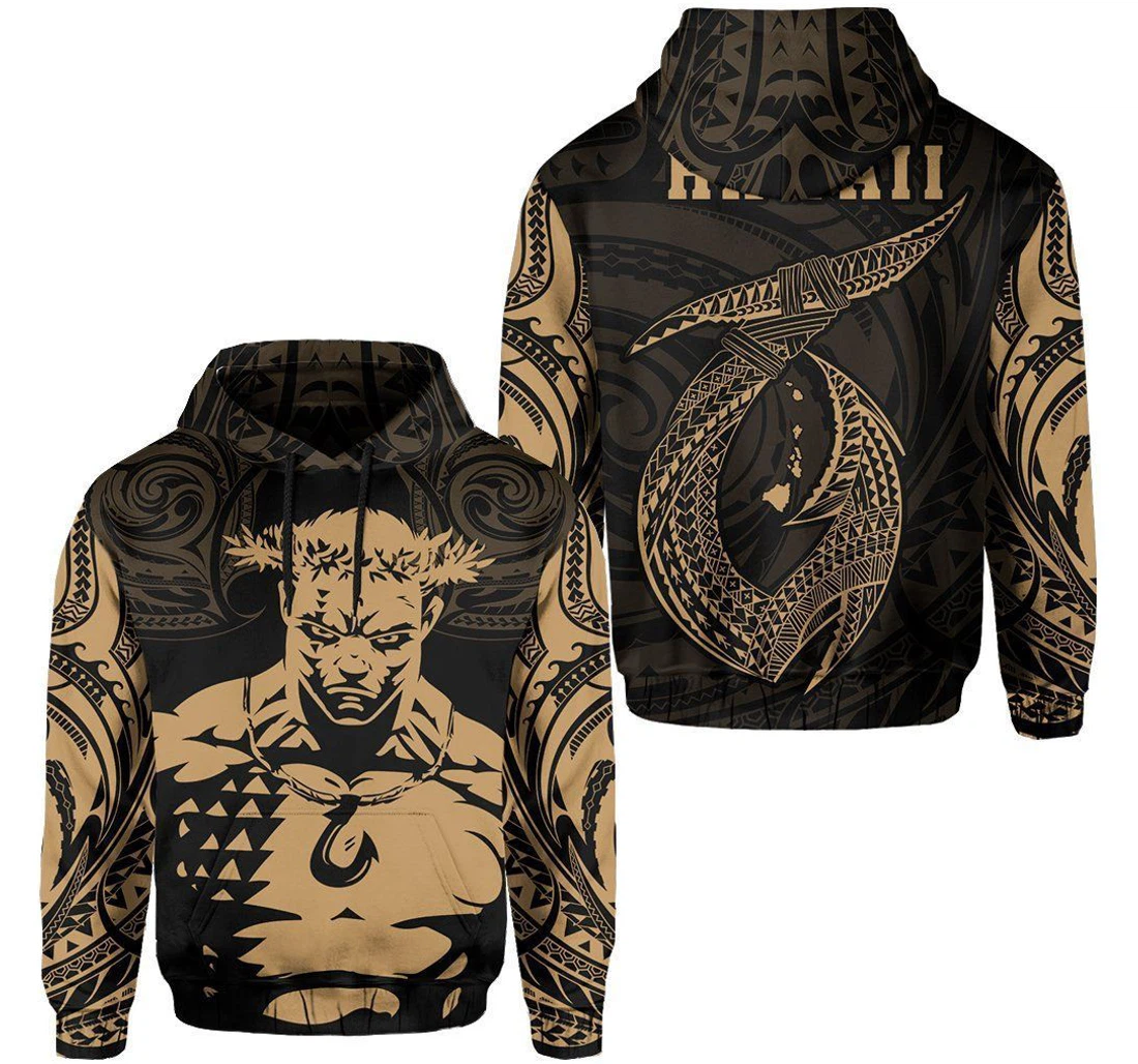 Personalized Hawaii Hook Polynesian Gold Maui Hkida - 3D Printed Pullover Hoodie