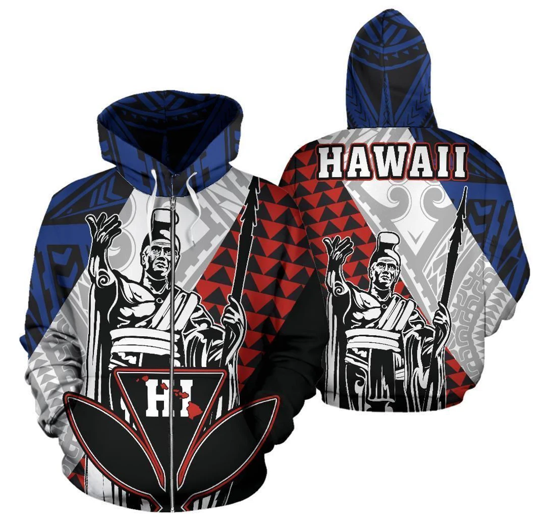 Personalized Hawaii Kanaka Cover Kakau Polynesian King Per Kbccz - 3D Printed Pullover Hoodie
