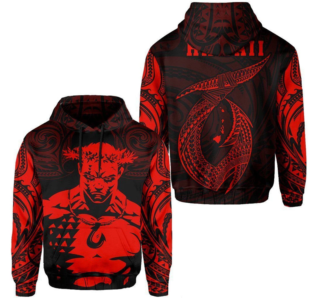 Personalized Hawaii Hook Polynesian Red Maui Hkidd - 3D Printed Pullover Hoodie
