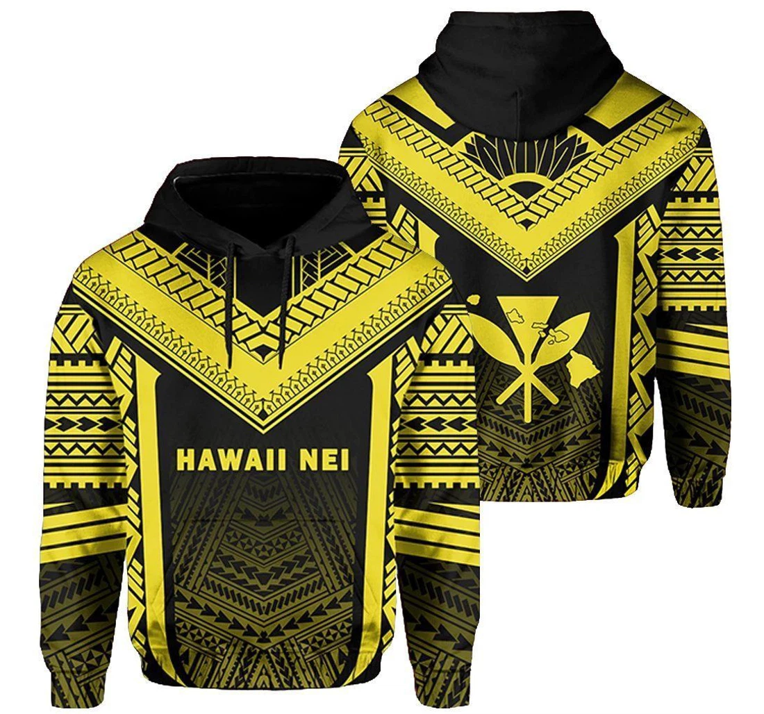 Personalized Hawaii Kanaka Polynesian Active Yellow Ah Hkhzj - 3D Printed Pullover Hoodie