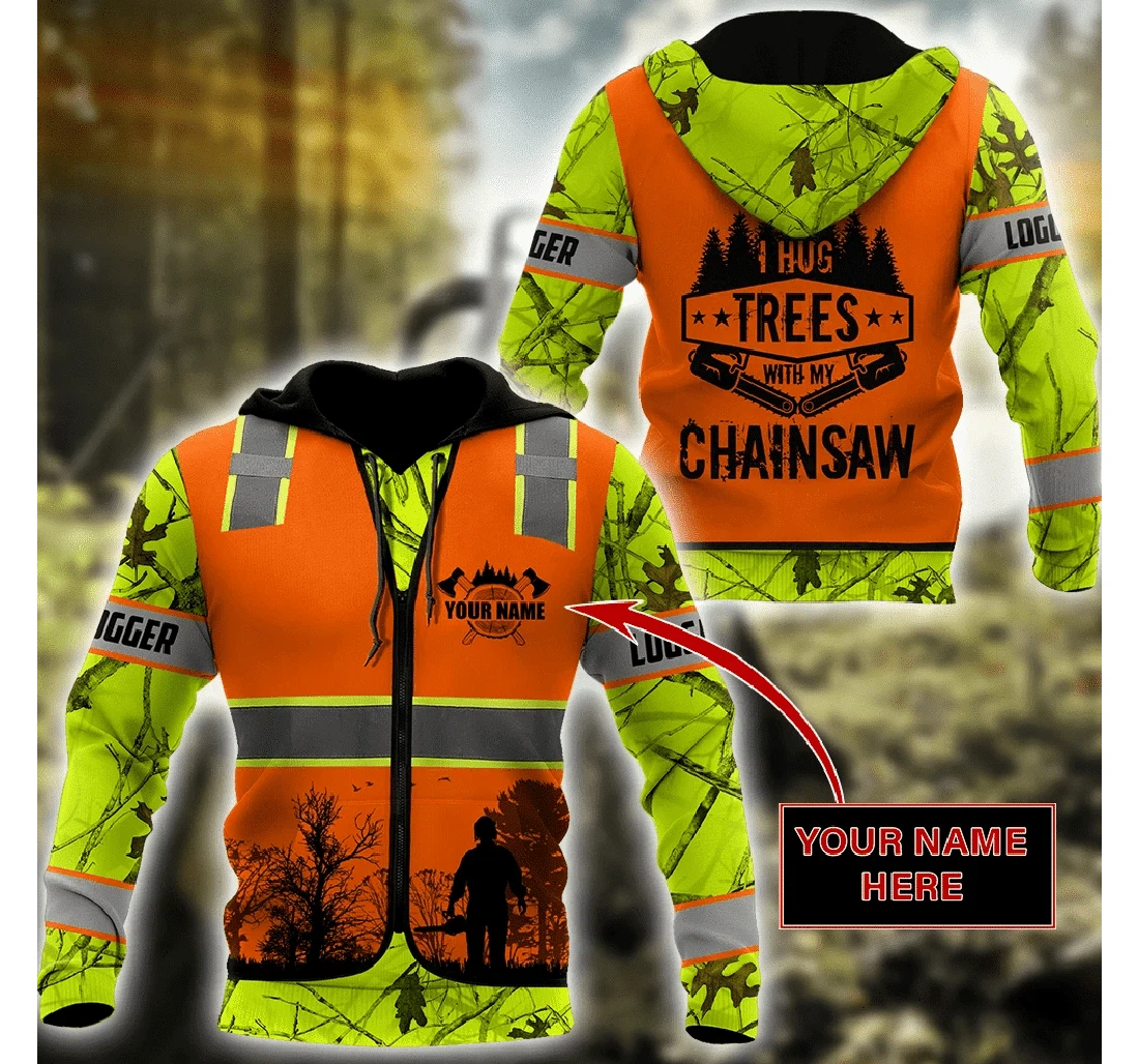 Chainsaw Logger Custom Name Lh - 3D Printed Pullover Hoodie
