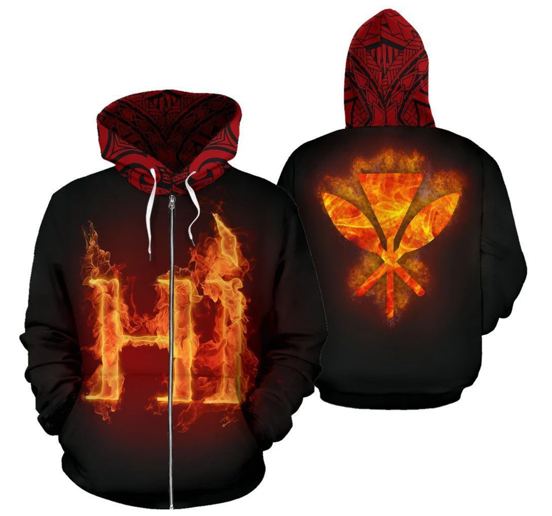 Personalized Hawaii Fire Up Kbaho - 3D Printed Pullover Hoodie