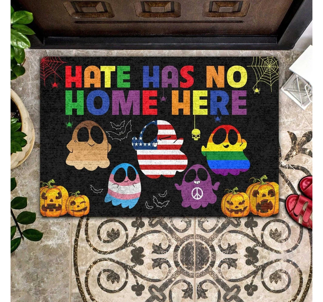 Lgbt Hate Has No Here Pride Birthday For Gay Man Christmas Lgbtq Anti-Slip, Water-Absorbent Doormat