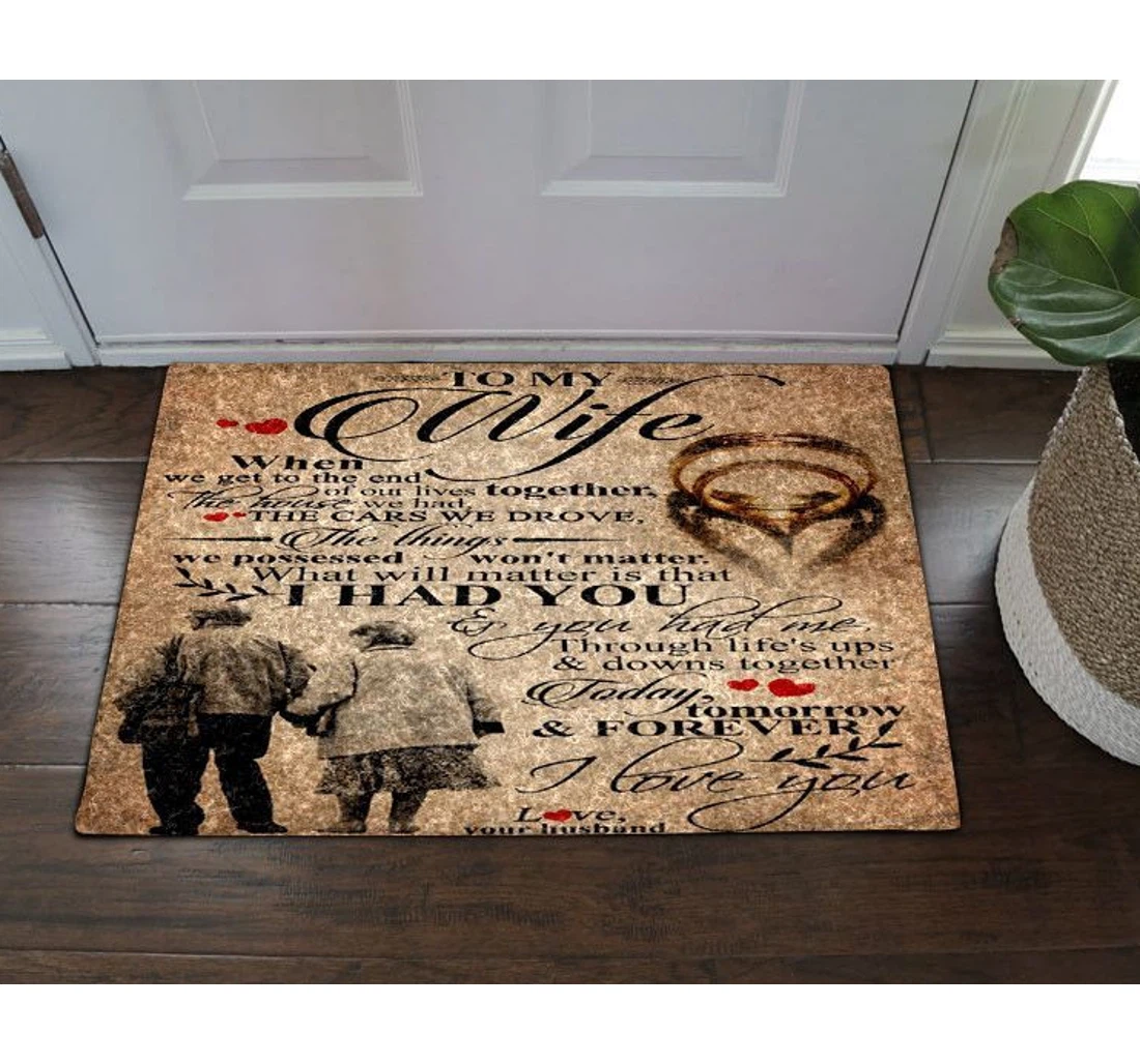 Family To My Wife Cl18110565mdd Anti-Slip, Water-Absorbent Doormat