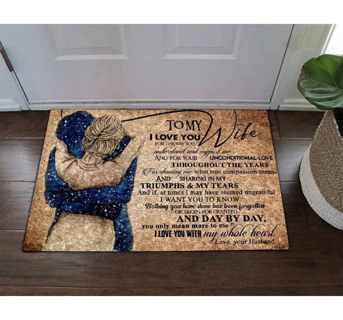 Family To My Wife Cl16110215mdd Anti-Slip, Water-Absorbent Doormat