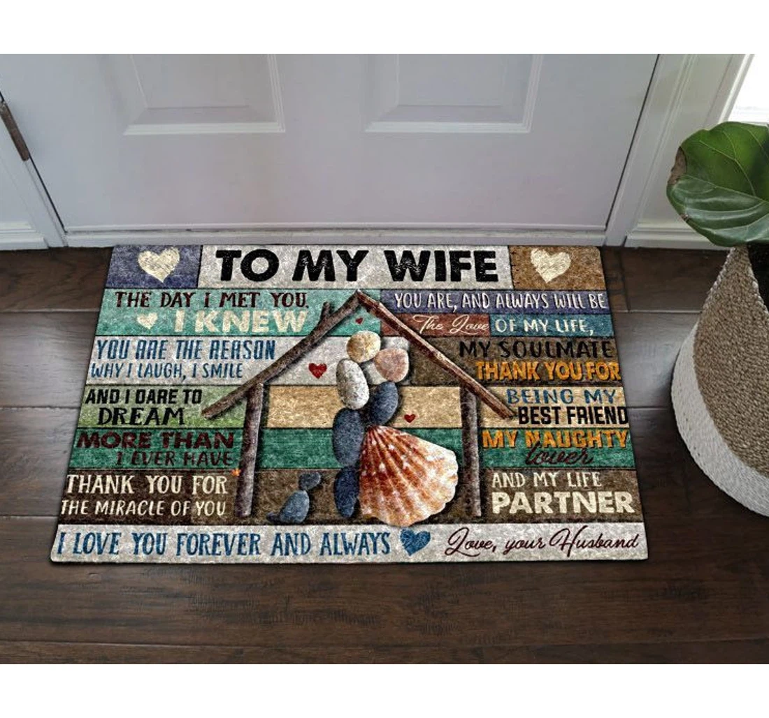 Family To My Wife Cl16110221mdd Anti-Slip, Water-Absorbent Doormat
