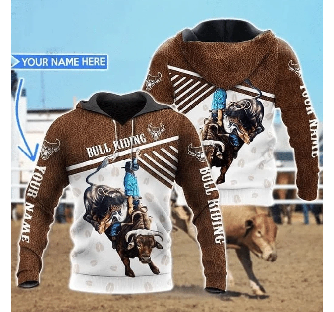 Personalized Bull Riding Gear Brown Bull Riding Jackets - 3D Printed Pullover Hoodie