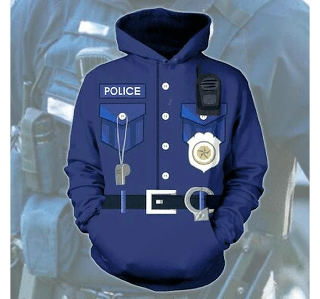 Personalized Police Officer New - 3D Printed Pullover Hoodie
