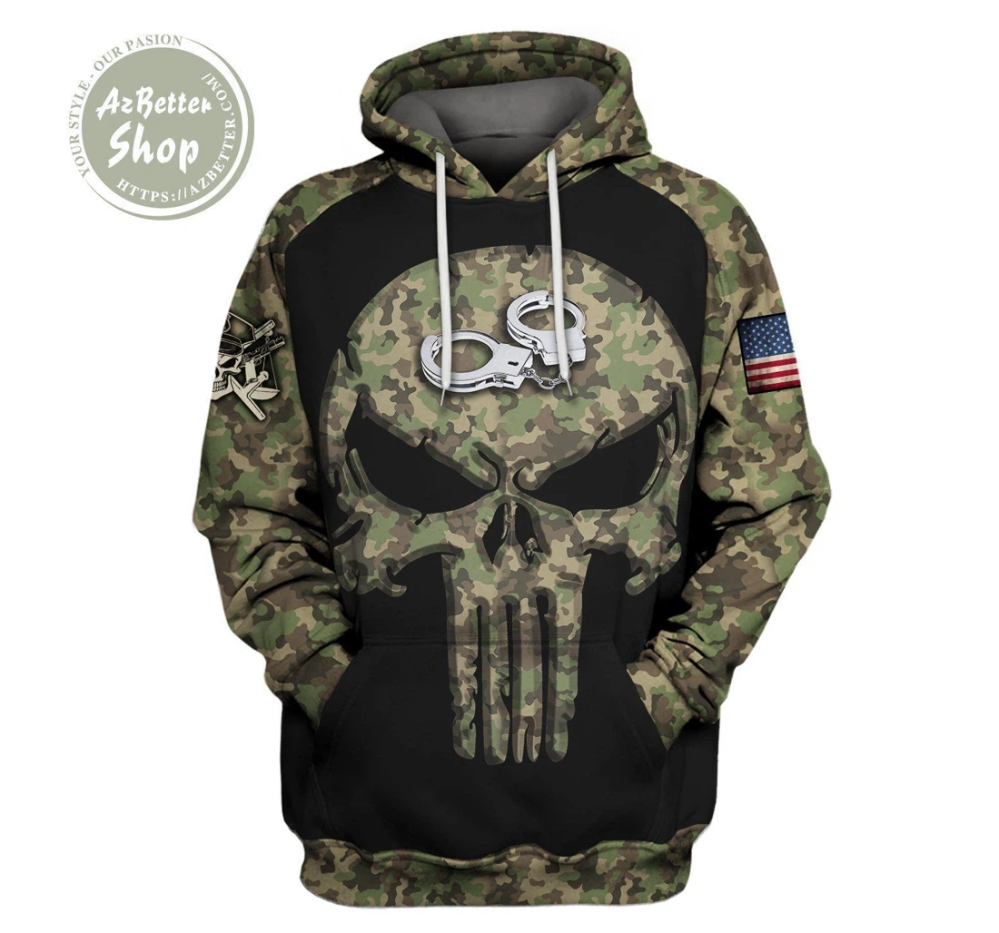Personalized Correctional Officer Camo Usa - 3D Printed Pullover Hoodie
