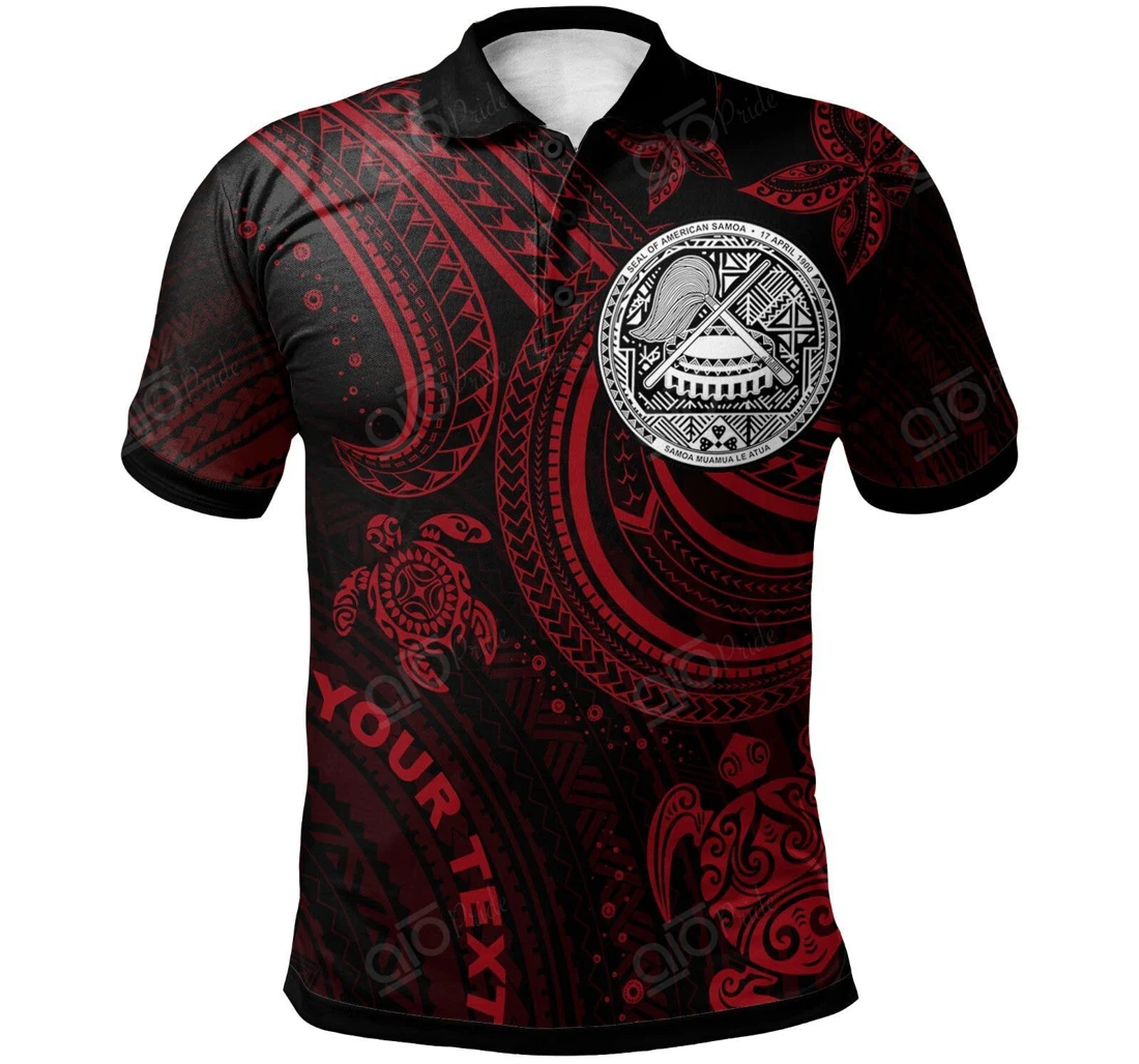 American Samoa Custom Text - Red Turtle - Polo Shirt