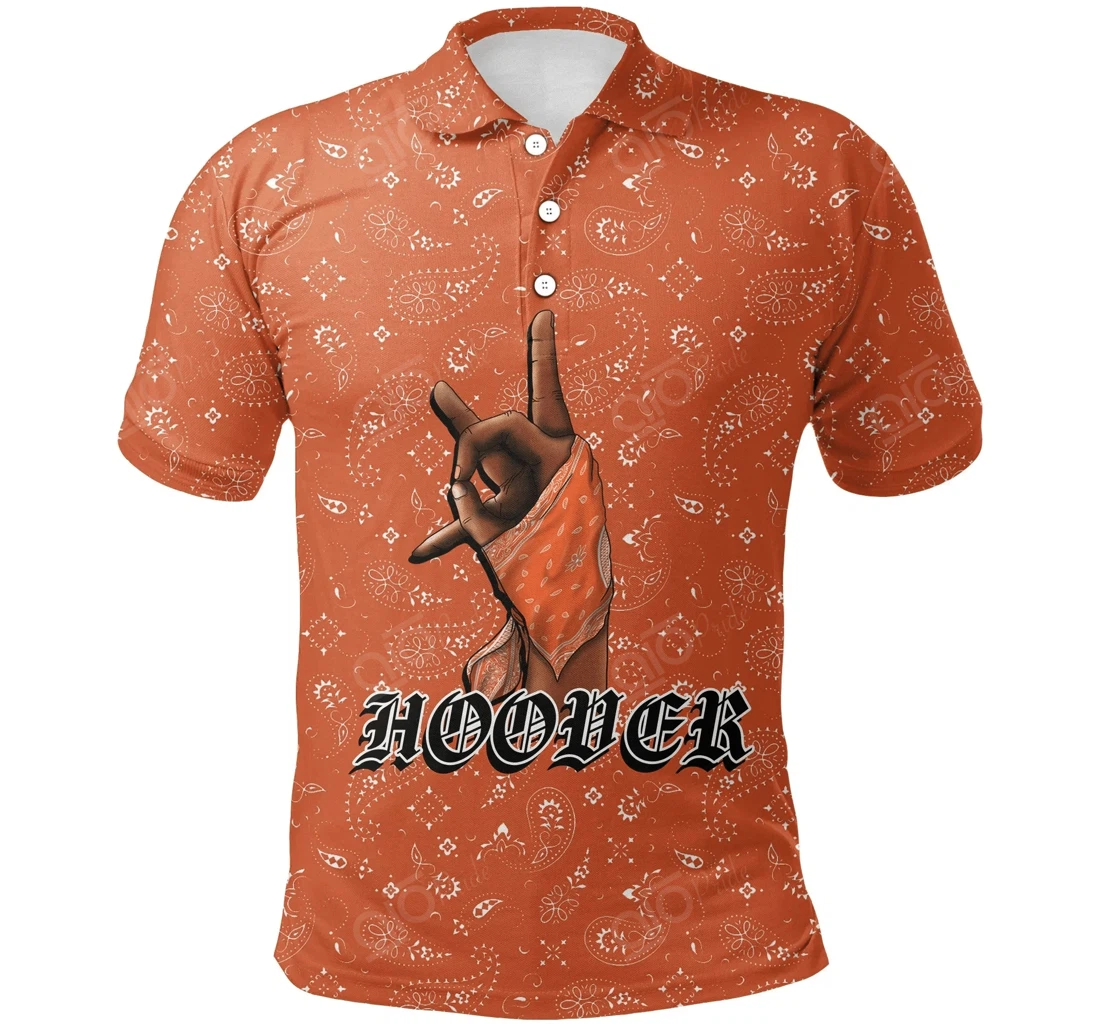 Personalized Hoover Gang - Orange Bandana Pattern - Polo Shirt