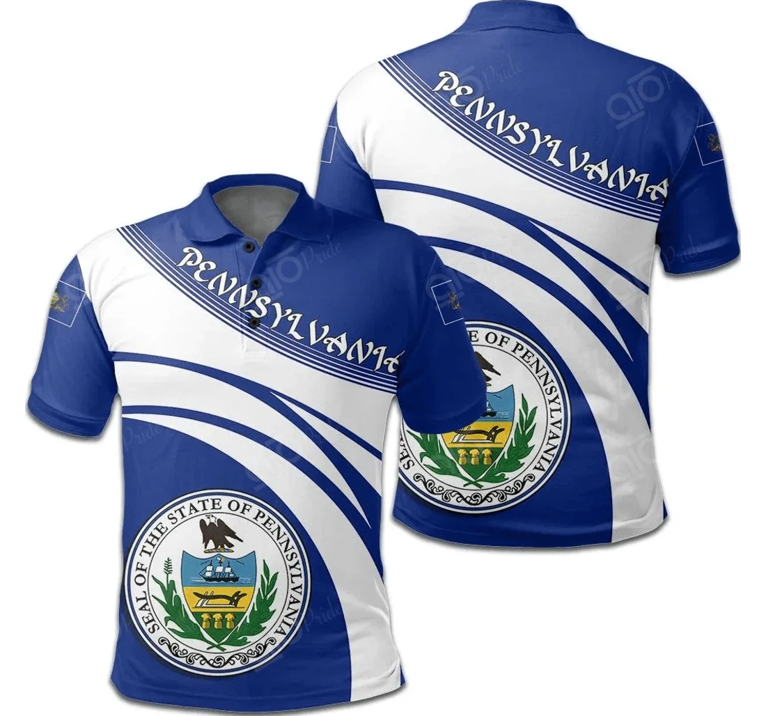 Personalized Pennsylvania Coat Of Arms Cricket Style - Polo Shirt