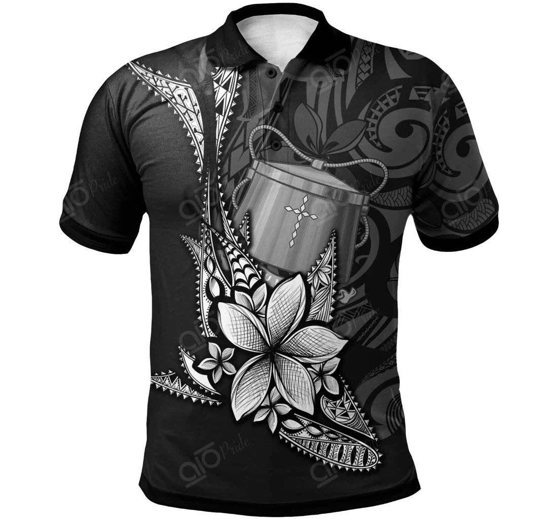 Personalized Tokelau - Fish With Plumeria Flowers Style - Polo Shirt