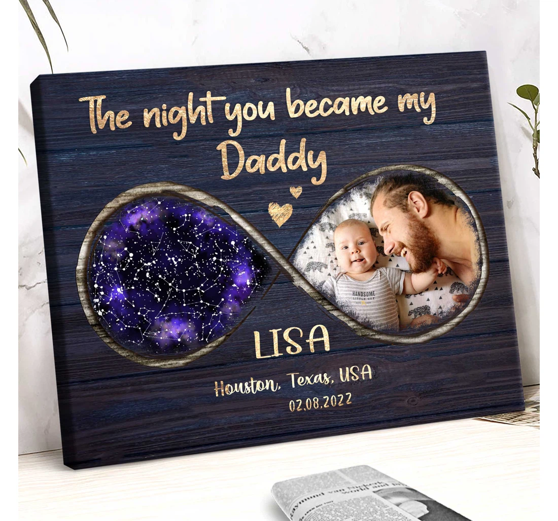 Personalized Poster, Canvas - First Fathers Day Infinity Love Best New Dad First Fathers Day From Son Daughter Print Framed Wall Art