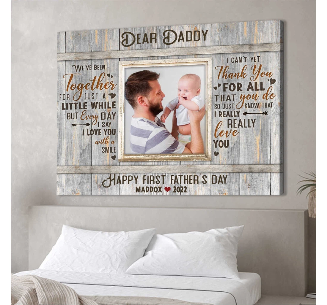 Personalized Poster, Canvas - First Time Father’s Day Gift First Time Dad Fathers Day Print Framed Wall Art