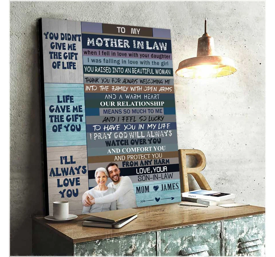 Personalized Poster, Canvas - Custom Mother In Law From Son In Law Mother's Day Print Framed Wall Art