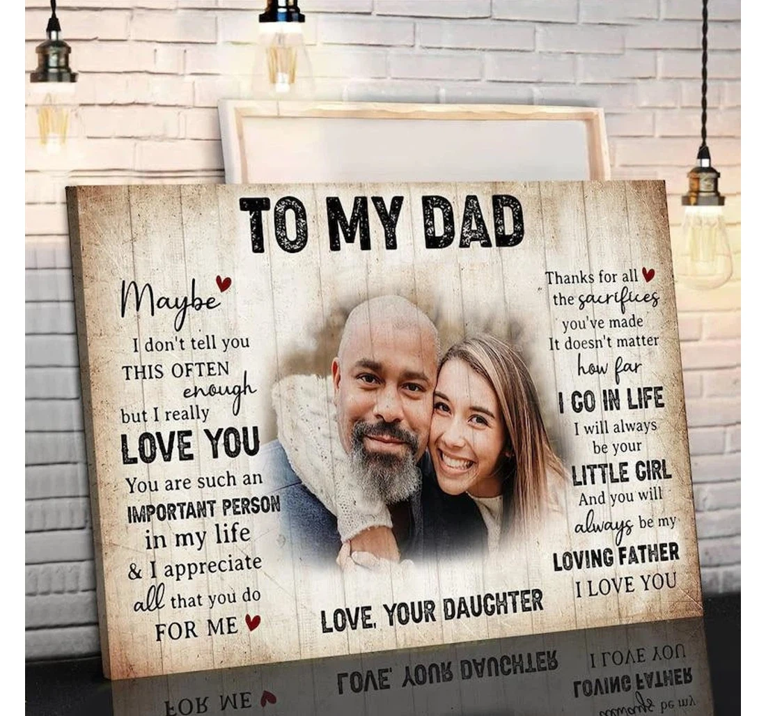 Poster, Canvas - Personalized To My Dad Custom Father Daughter Fathers Day Print Framed Wall Art