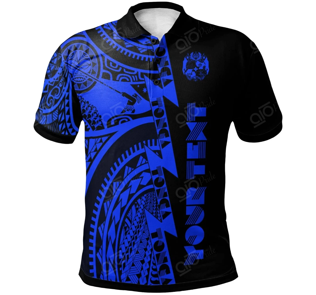 Custom Text Polynesian Tonga Shirts - Maui Moana Tattoo With Seal Tonga - Polo Shirt