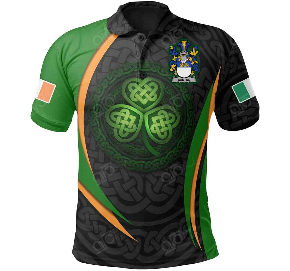 Personalized Canton Irish Family Crest - Irish Spirit - Polo Shirt