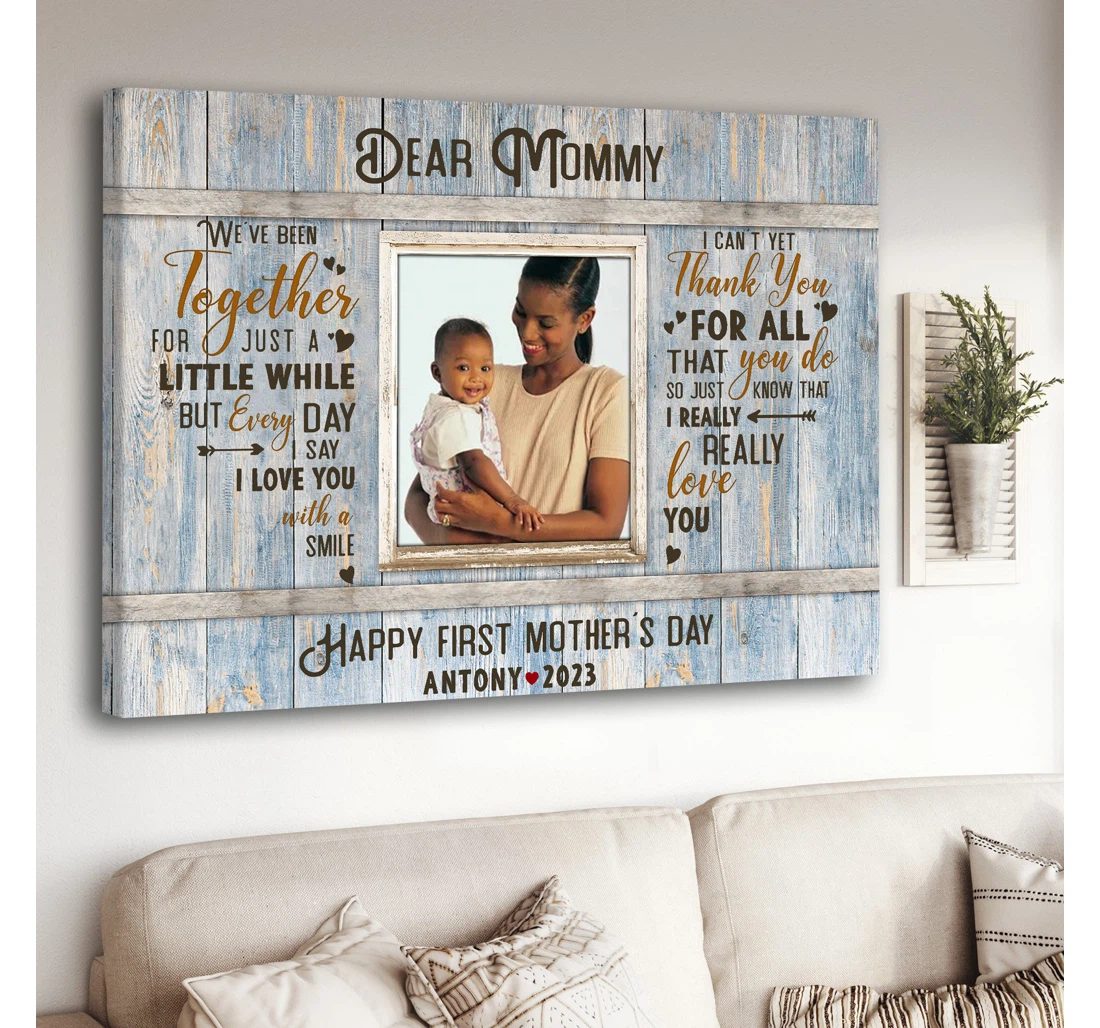 Personalized Poster, Canvas - Custom African American Mother First Mother's Day Mother Print Framed Wall Art