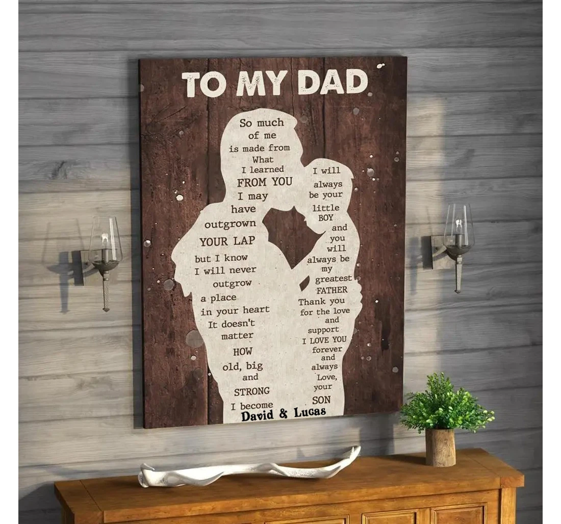 Personalized Poster, Canvas - Fathers Day From Son Father And Son Dad Print Framed Wall Art