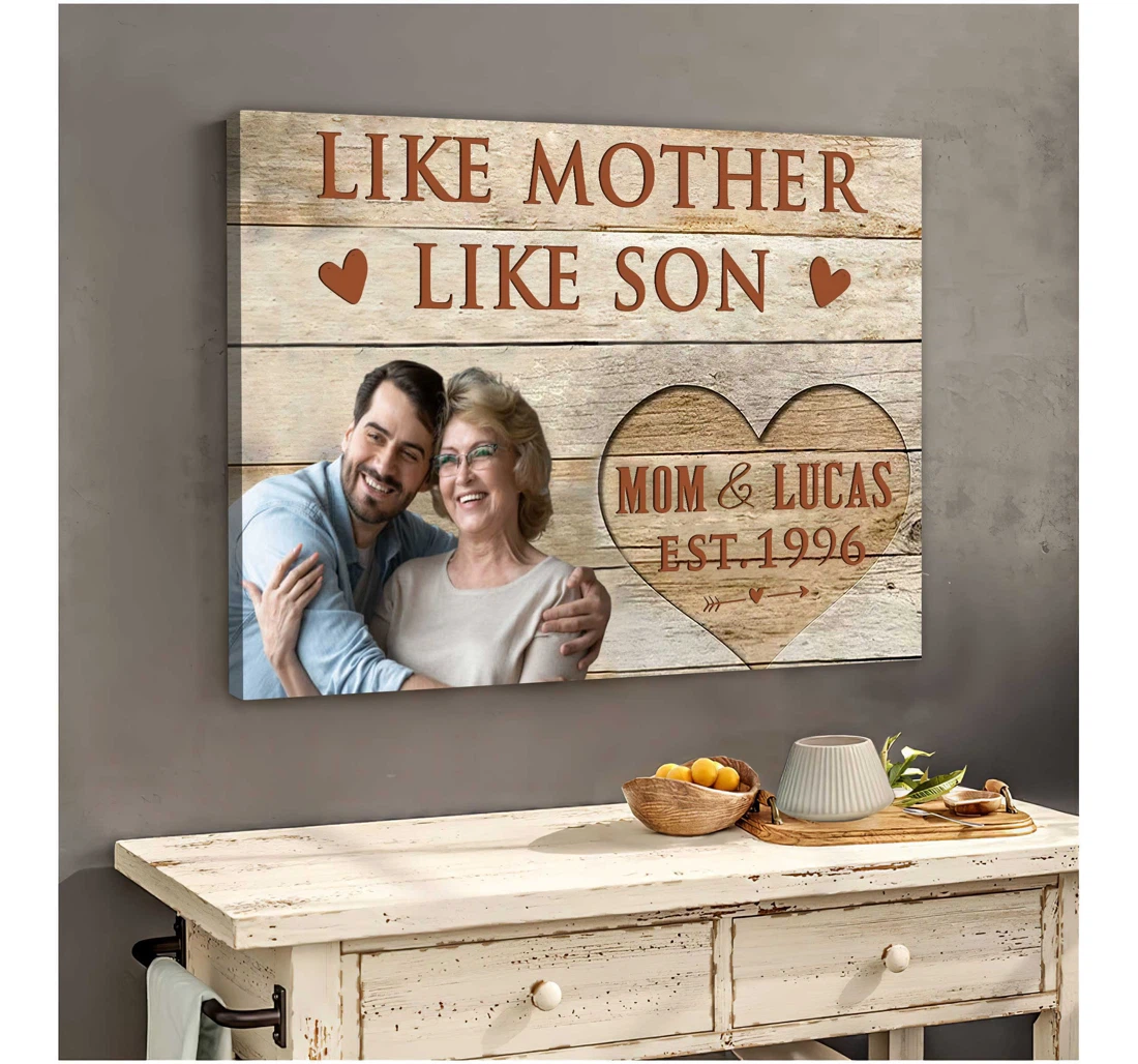Personalized Poster, Canvas - Customized Mom And Son Mother's Day Mother Like Mother Like Son Print Framed Wall Art