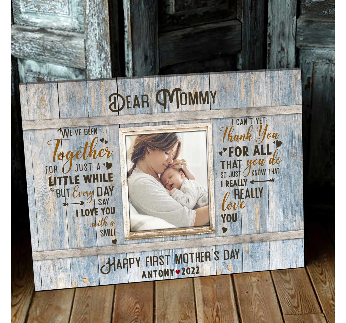 Personalized Poster, Canvas - 1st Mother's Day New Mom Custom Mother's Day Mommy Print Framed Wall Art