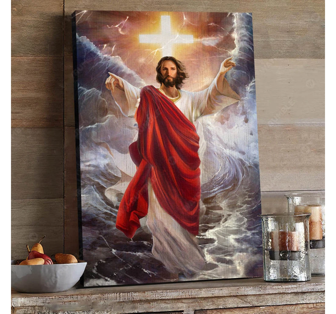 Personalized Poster, Canvas - Jesus Jesus Walks On Water Jesus Christian Print Framed Wall Art
