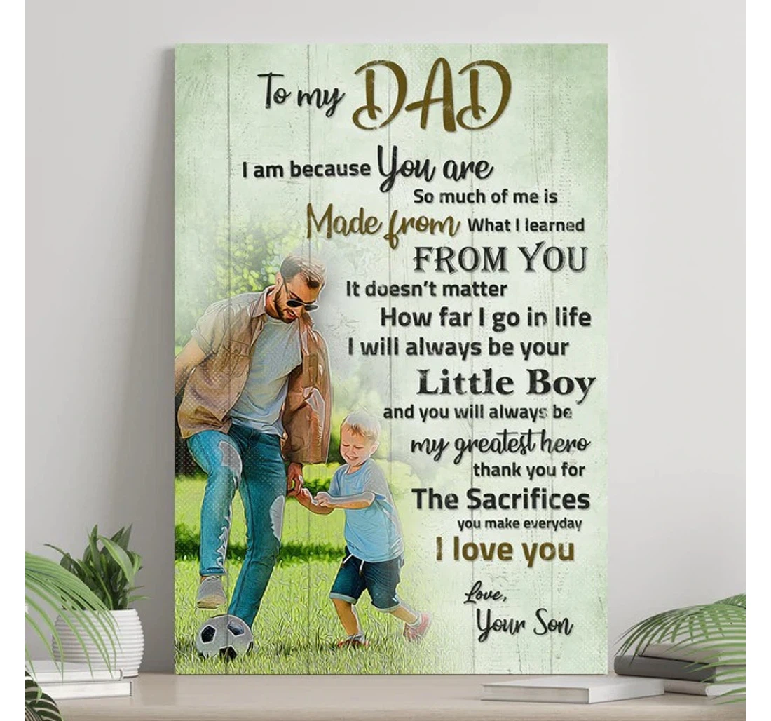 Personalized Poster, Canvas - Customized To My Dad Custom Father And Son Fathers Day Daddy Print Framed Wall Art