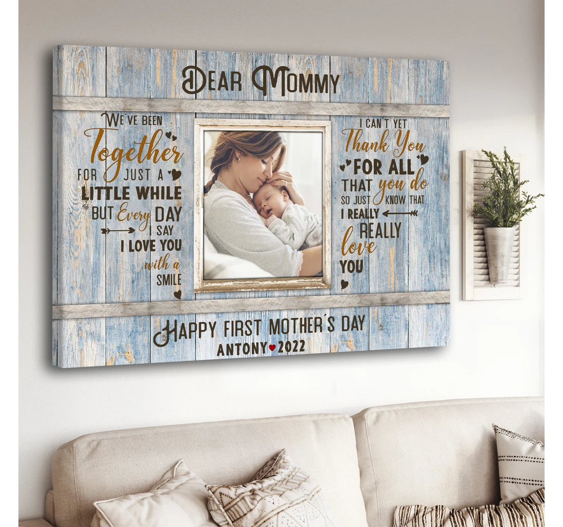 Personalized Poster, Canvas - First Mothers Day New Mom Custom Mother's Day Milky Mama Print Framed Wall Art