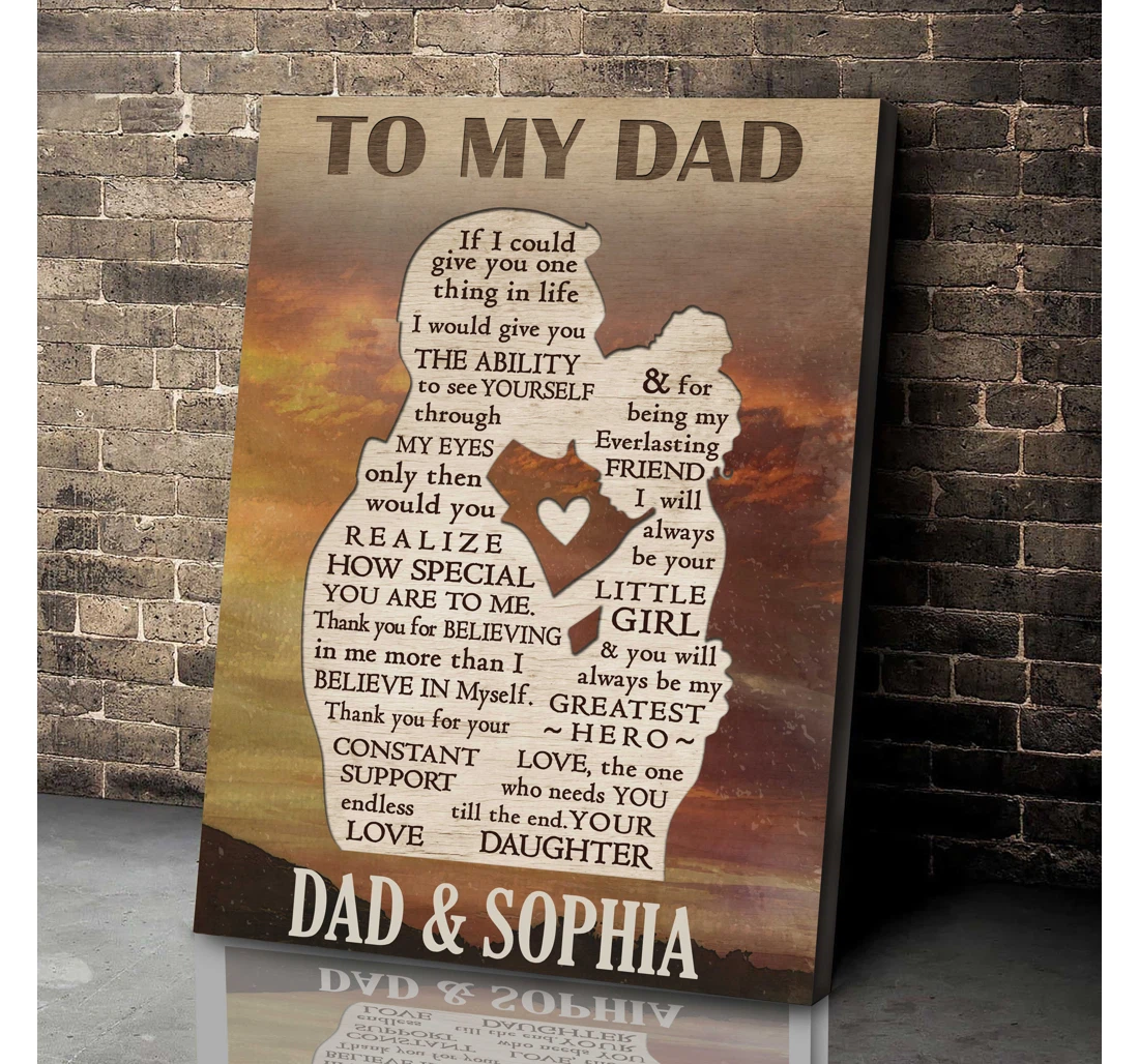Personalized Poster, Canvas - Father's Day From Daughter Father Daughter Dad Father's Day Print Framed Wall Art