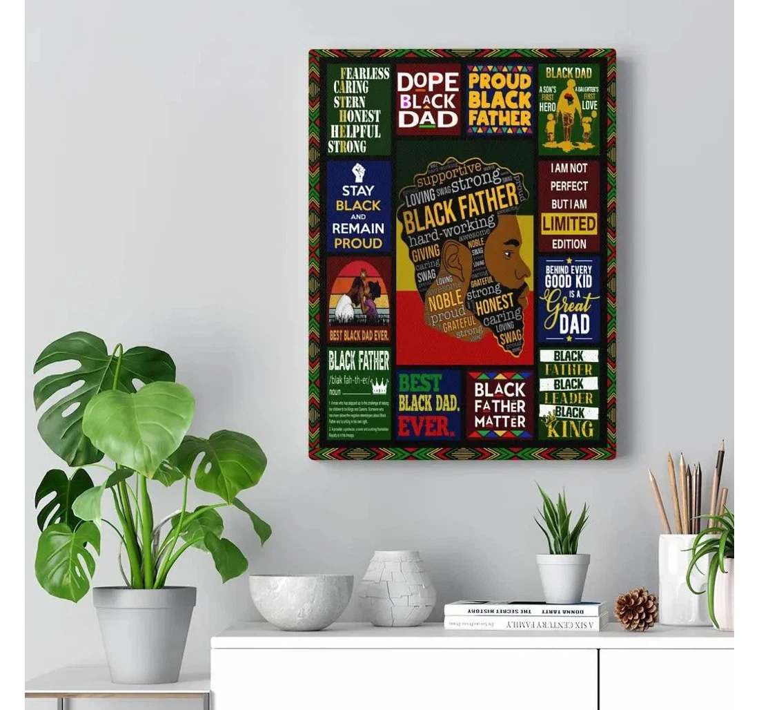 Poster, Canvas - Personalized Black Father Matter Black Dad Father's Day Print Framed Wall Art