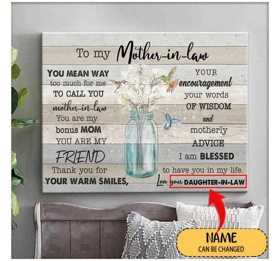 Poster, Canvas - Personalized Mother's Day Mother's Day Mother In Law From Daughter Sons Print Framed Wall Art