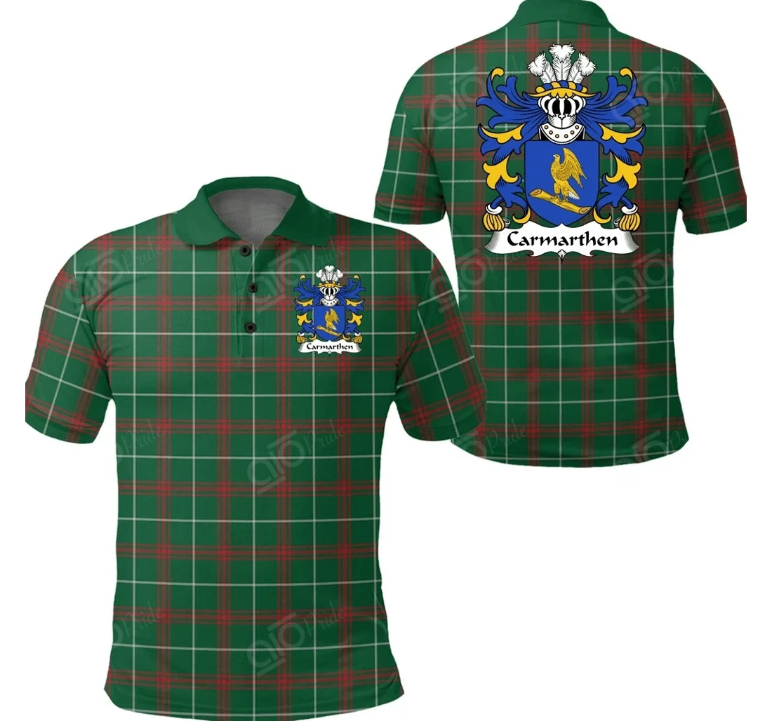 Personalized Carmarthen Priory Of St John The Evangelist Wales - Welsh National Tartan - Polo Shirt