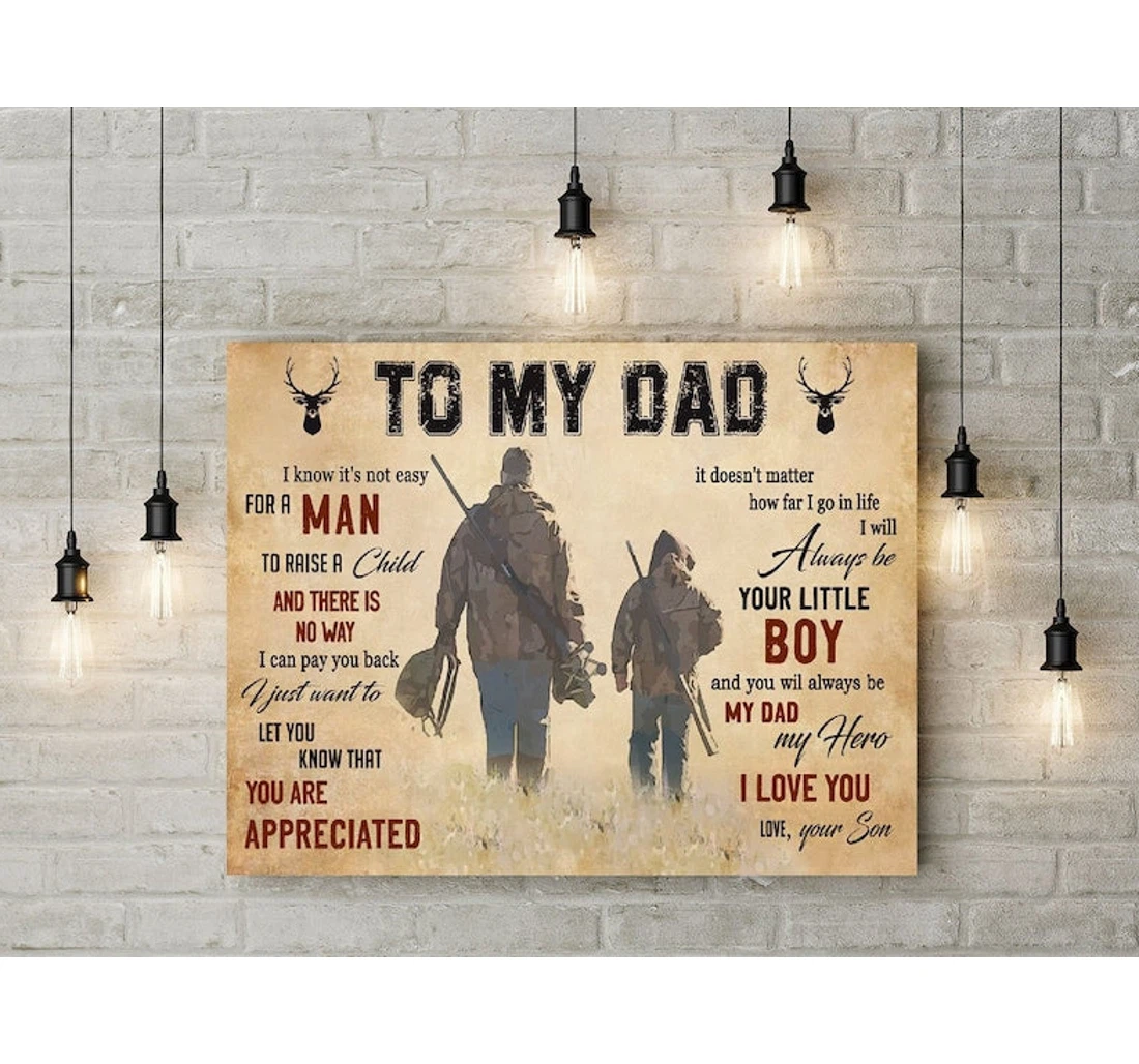Personalized Poster, Canvas - To My Dad Dad Ideas Happy Father's Day Father's Day Dad From Son Dad And Son Print Framed Wall Art