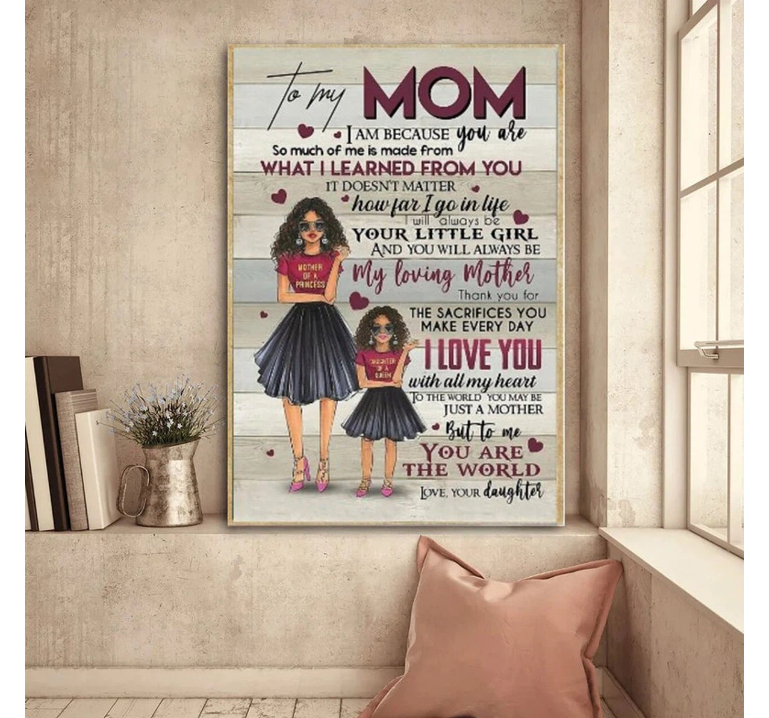 Personalized Poster, Canvas - Mother's Day Afro Mom Mothers Day Print Framed Wall Art