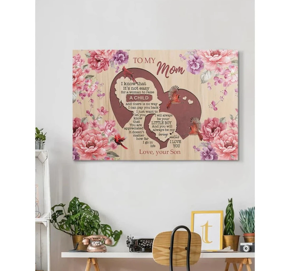 Poster, Canvas - Personalized Mother's Day Mother's Day From Son Print Framed Wall Art
