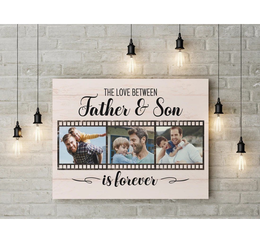 Poster, Canvas - Father Son Personalized Custom Collage Father's Day Best Dad N2559 Print Framed Wall Art