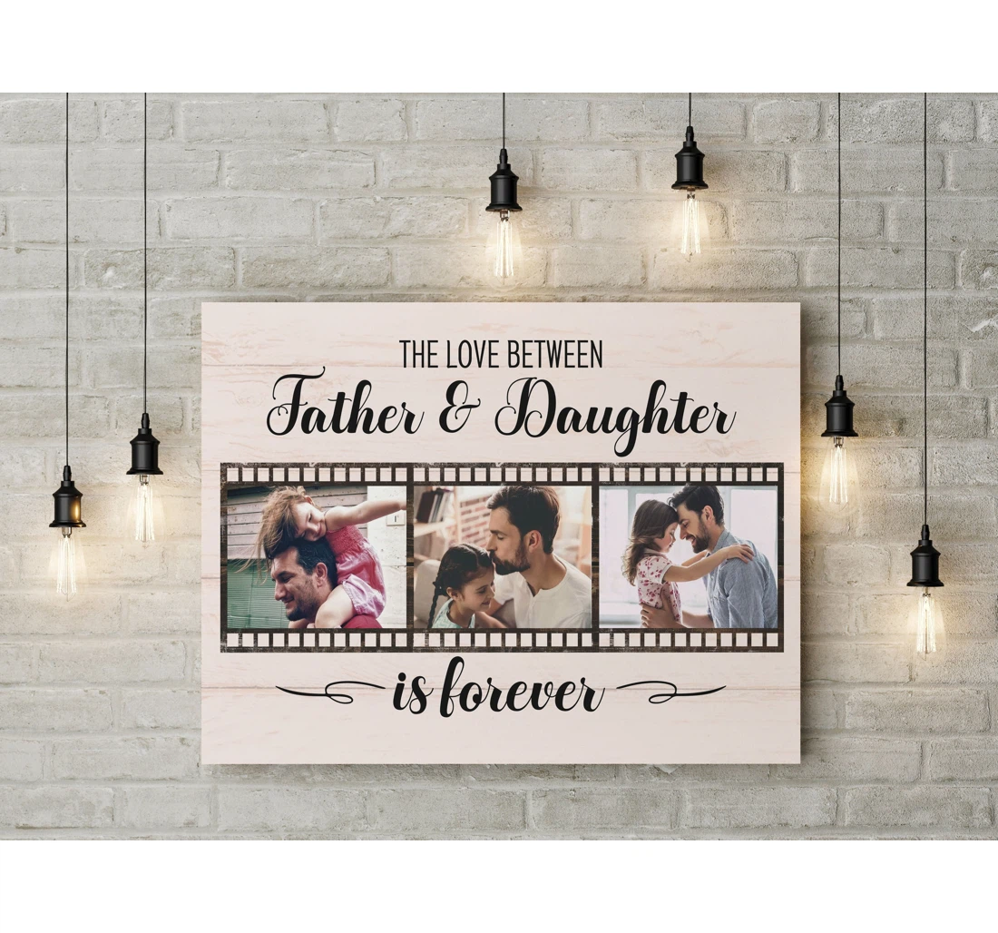 Poster, Canvas - Father Daughter Personalized Custom Collage Father's Day N2560 Print Framed Wall Art