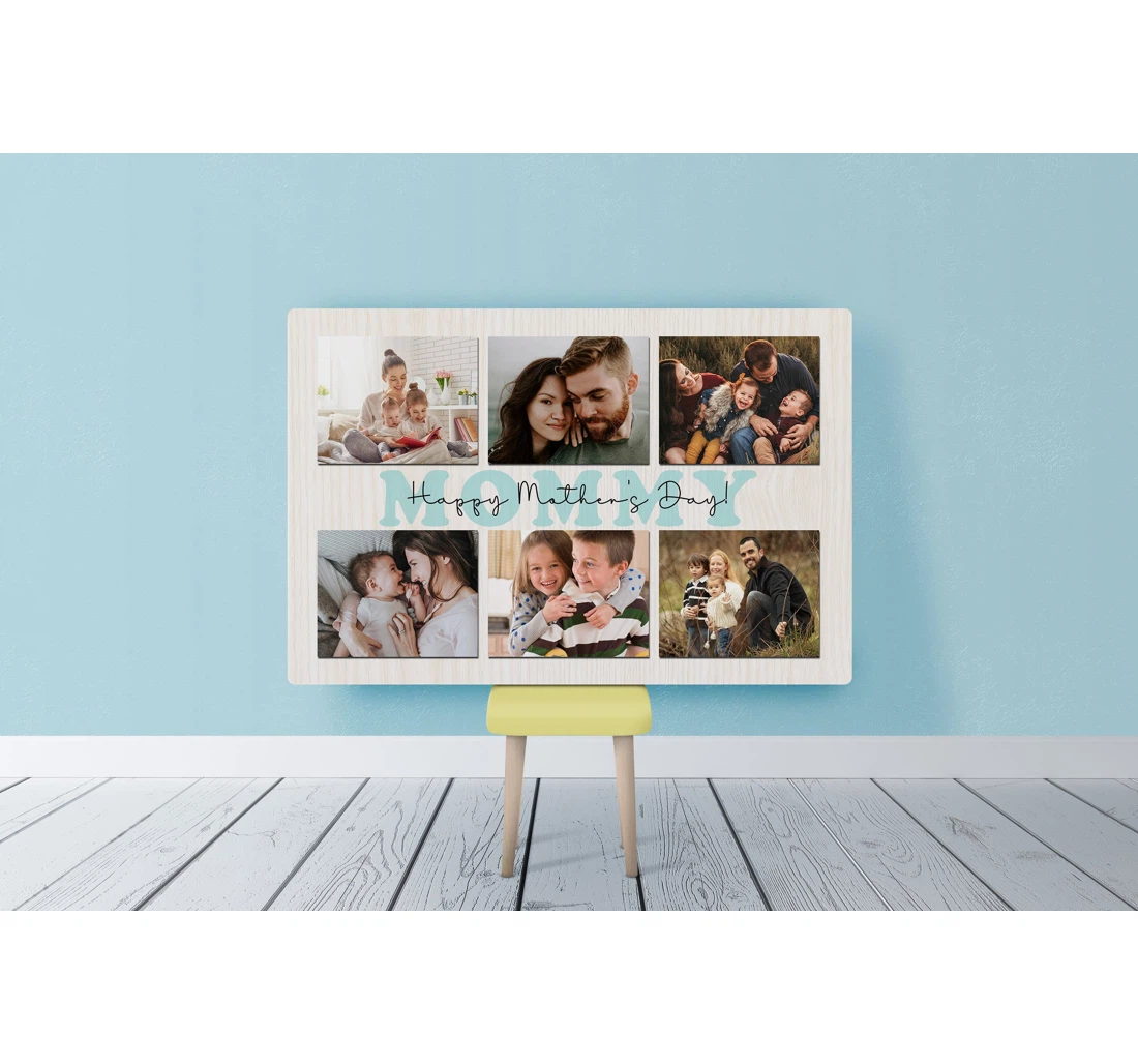 Poster, Canvas - Happy Mothers Day Personalized Collage Mothers's Day Mommy From Children Mom Keepsake N2521 Print Framed Wall Art