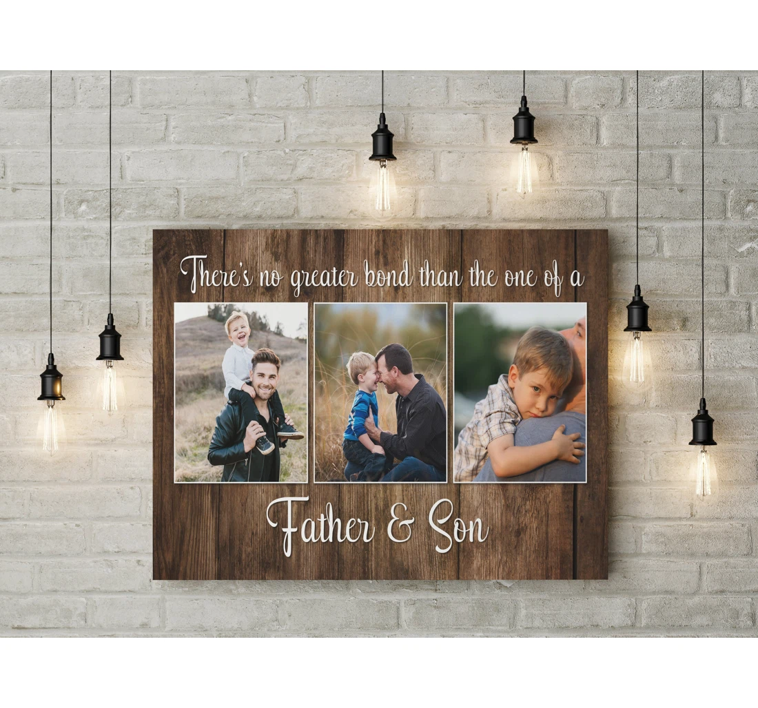 Poster, Canvas - Personalized Father Son Dad Son Collage Custom Dad Father On Father's Day Jc690 Print Framed Wall Art