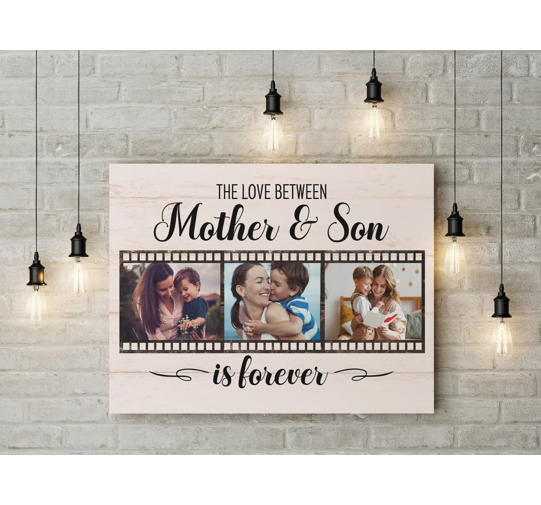 Poster, Canvas - Mother Son Personalized The Love Between Mother Son Custom Collage Mother's Day N2481 Print Framed Wall Art
