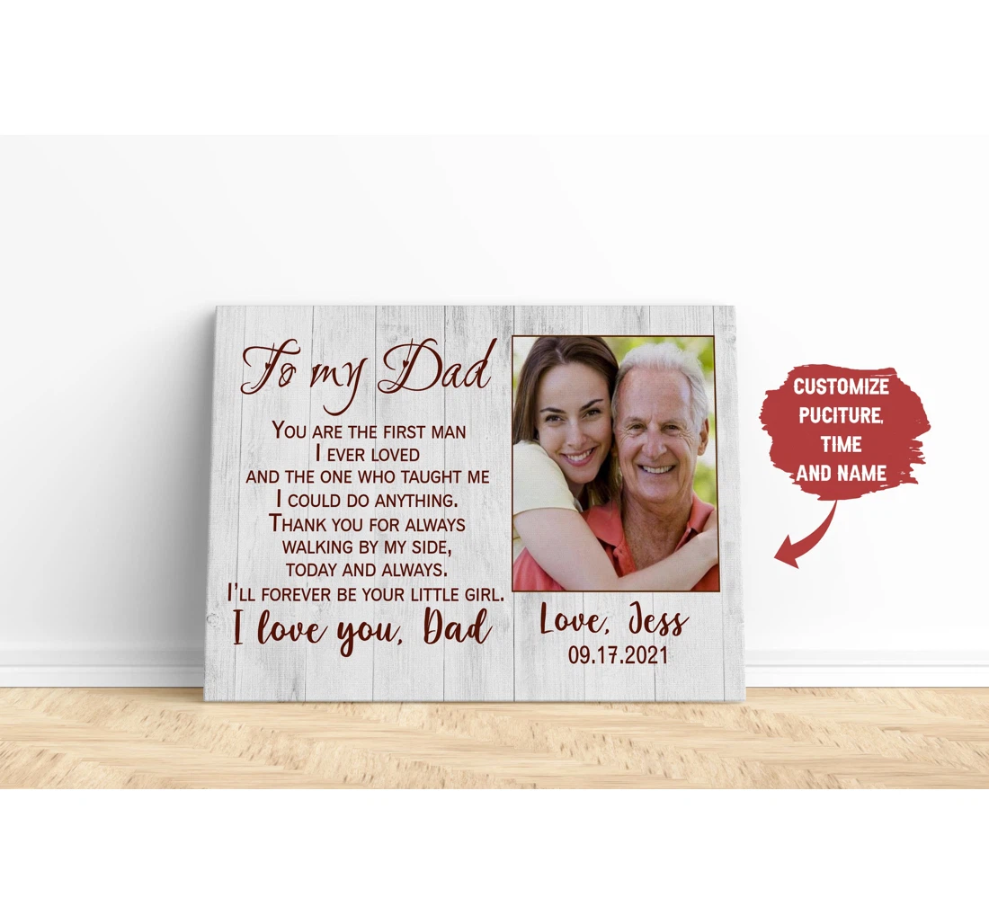 Poster, Canvas - Personalized To My Dad Sentimental Dad From Daughter Custom Father On Wedding Day Father's Day Jc688 Print Framed Wall Art