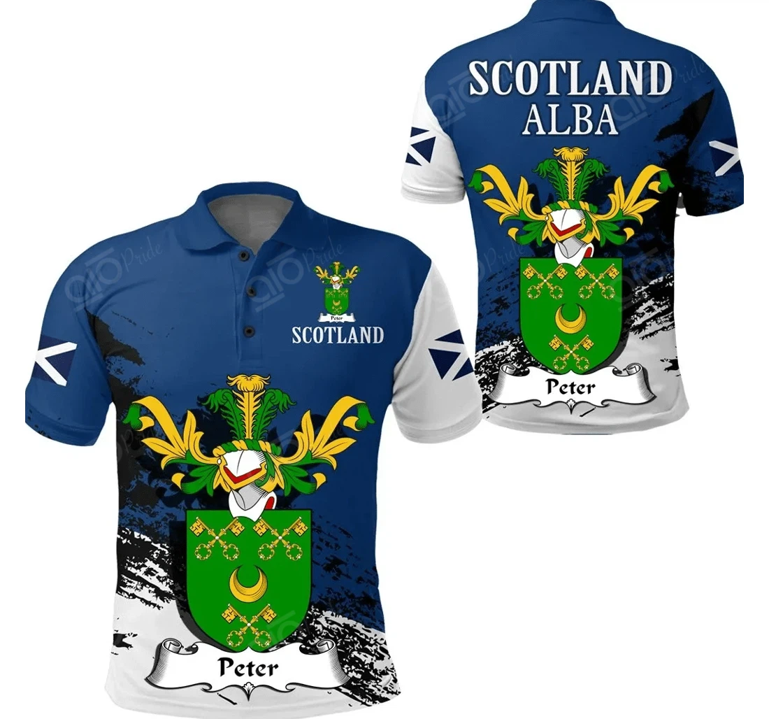 Personalized Peter Scottish Family Crest Scotland Special - Golf - Polo Shirt