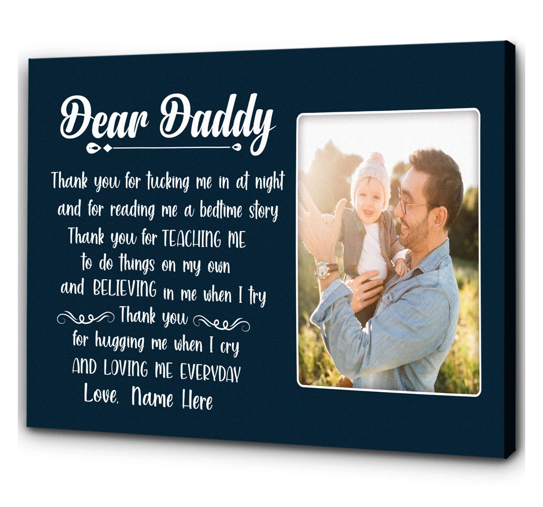 Poster, Canvas - Personalized Dad Thank You Daddy Fathers Day Dad Father Son New Father First Time Dad T403 Print Framed Wall Art