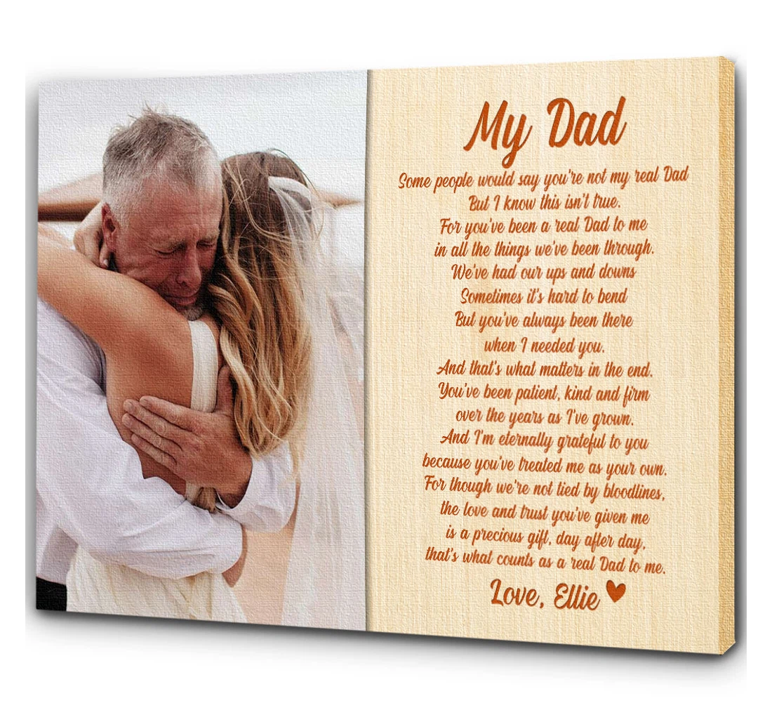 Poster, Canvas - Step Dad Personalized Special Fathers Day Step Dad Step Father Bonus Father N1666 Print Framed Wall Art