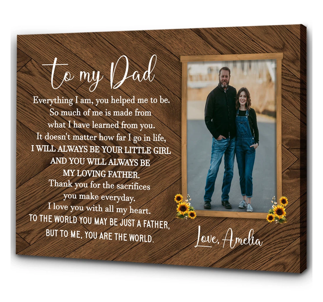 Poster, Canvas - Personalized Custom Father From Daughter Daddy On Father's Day T80 Print Framed Wall Art